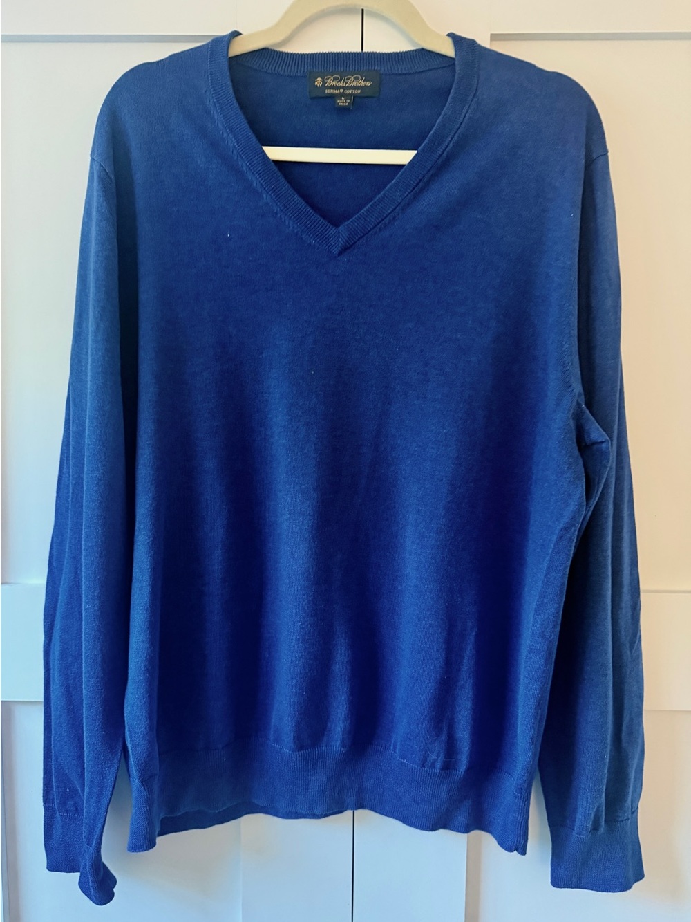 Brooks Brothers Men's V-Neck Sweater in Royal Blue